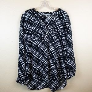 NY Collection Black And White Blouse
